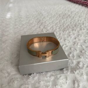 Gold and Green Enamel Bracelet